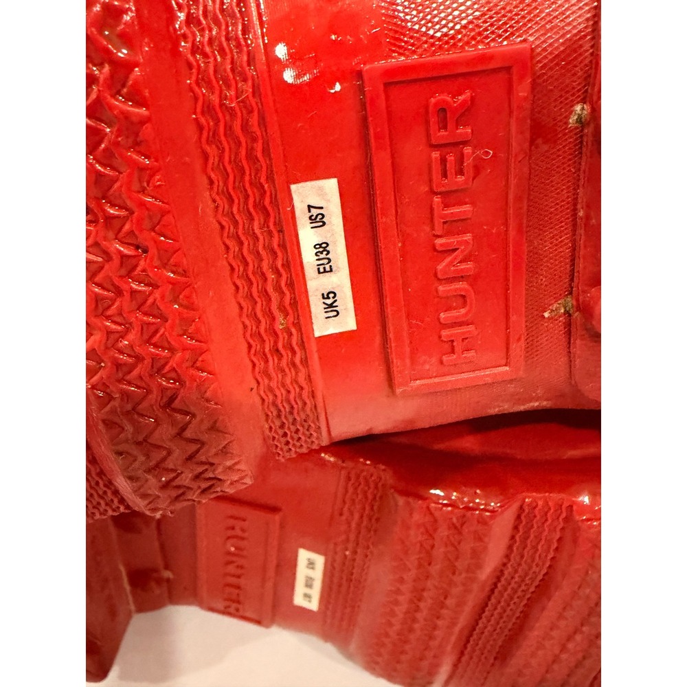 Hunter Original Short Gloss Rain Boots Red Women's US 7 EU 38 - Picture 8 of 11